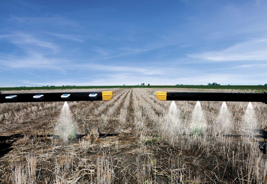 Image of weedseeker spot spraying vs boom spray