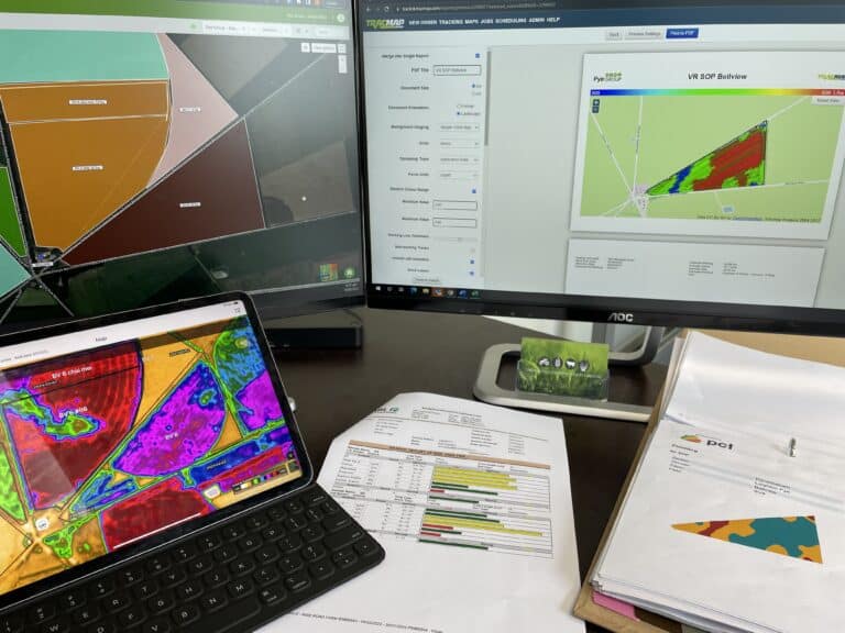 Precision Agriculture Data on the computer at Pye Group